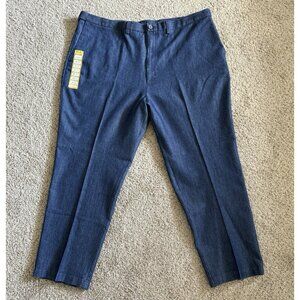Haggar Denim Pants Mens 46x32 Big & Tall Blue Comfort Premium Stretch NEW